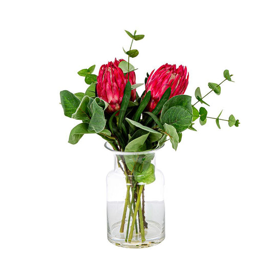 Red Protea In Toby Vase Sml