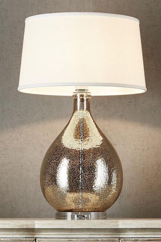 Brompton Table Lamp With Linen Shade Silver