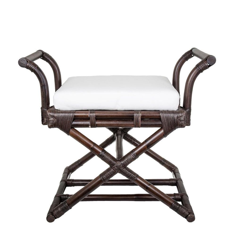 Bahamas Cross Leg Stool Brown With Cushion