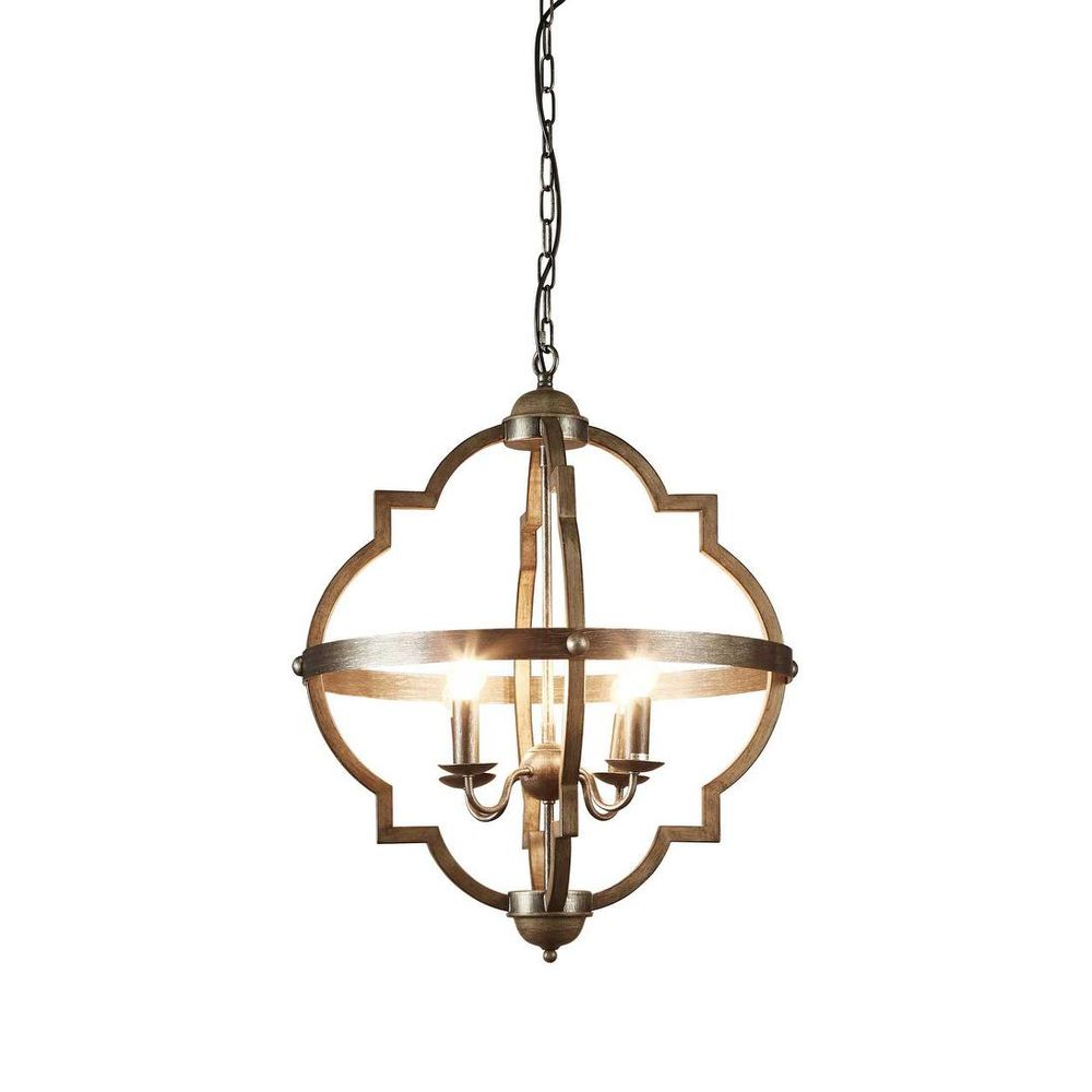 Hyatt Ceiling Pendant Medium Rust Brown And Silver Black