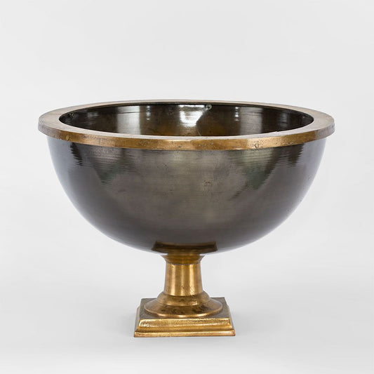 Round Footed Ice Bucket Antique Brass
