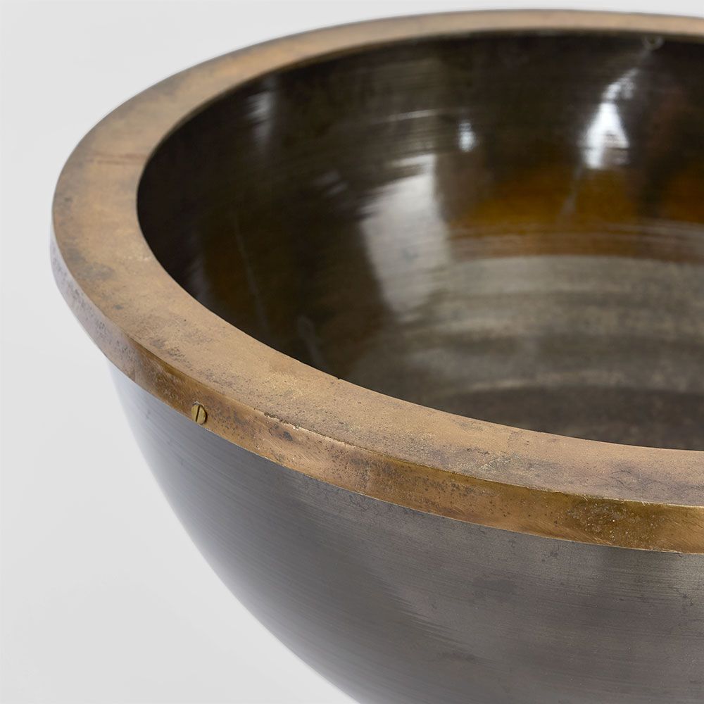 Round Footed Ice Bucket Antique Brass