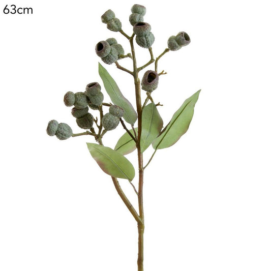 Eucalyptus Gumnut Spray 64Cm Dark Green
