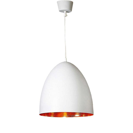 Egg Ceiling Pendant White And Copper