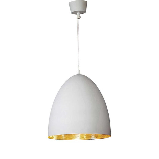 Egg Ceiling Pendant White And Silver