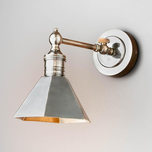 Mayfair Wall Light With Metal Shade Antique Silver