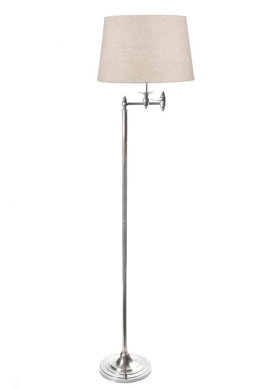 Macleay Floor Lamp Base Antique Silver