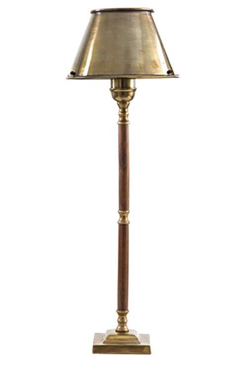 Nantucket Table Lamp Antique Brass And Dark Wood