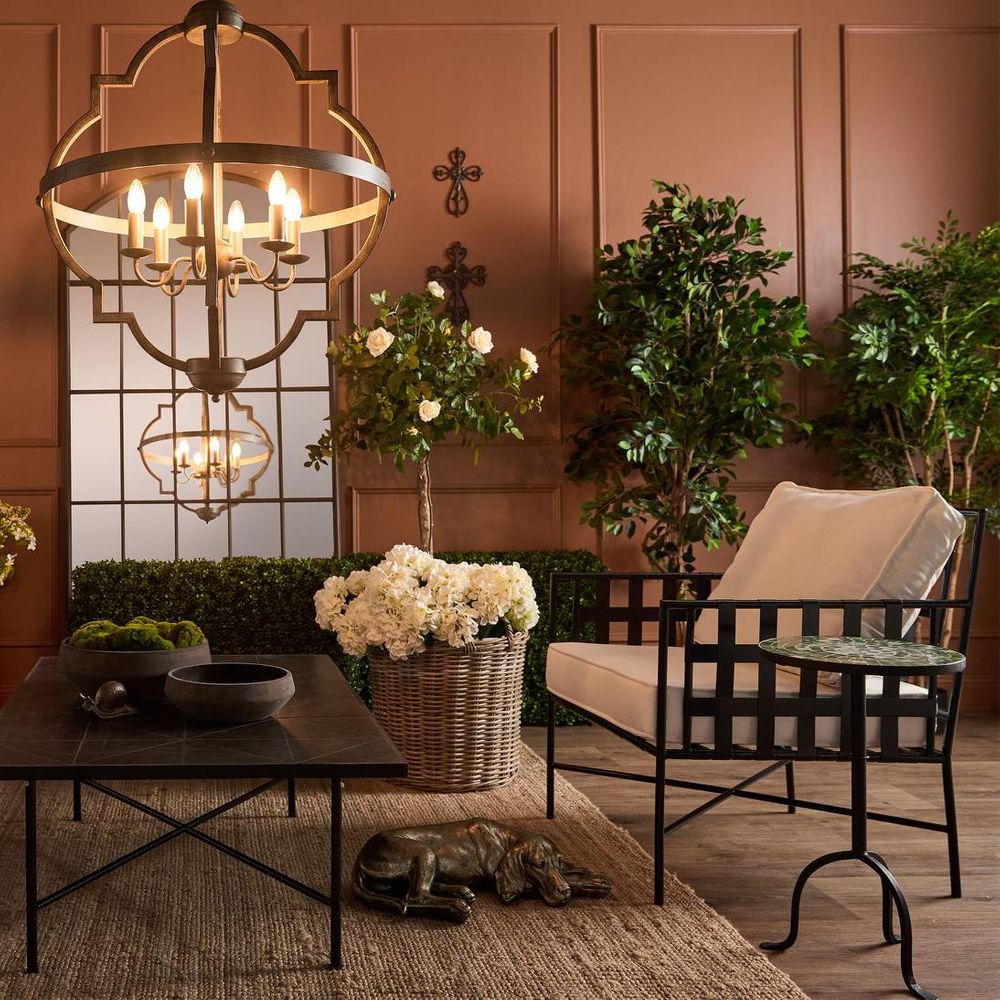 Hyatt Ceiling Pendant Extra Large Rust Brown And Silver Black