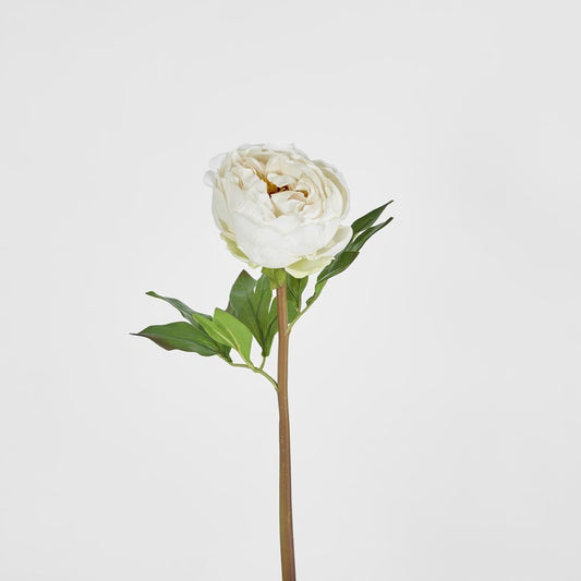 Peony Flower Real Touch Stem White Large