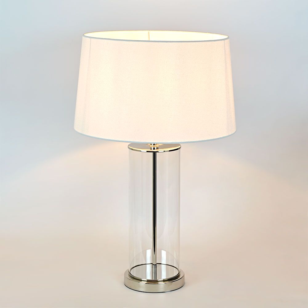 Iris Glass Table Lamp Base Polished Nickel