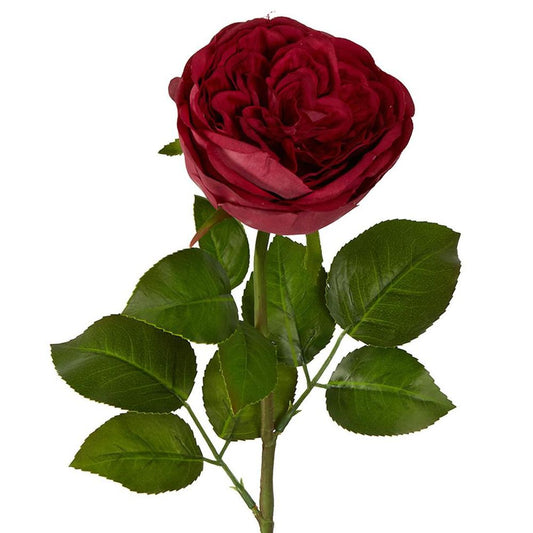 Real Touch Cabbage Rose 67Cm Red