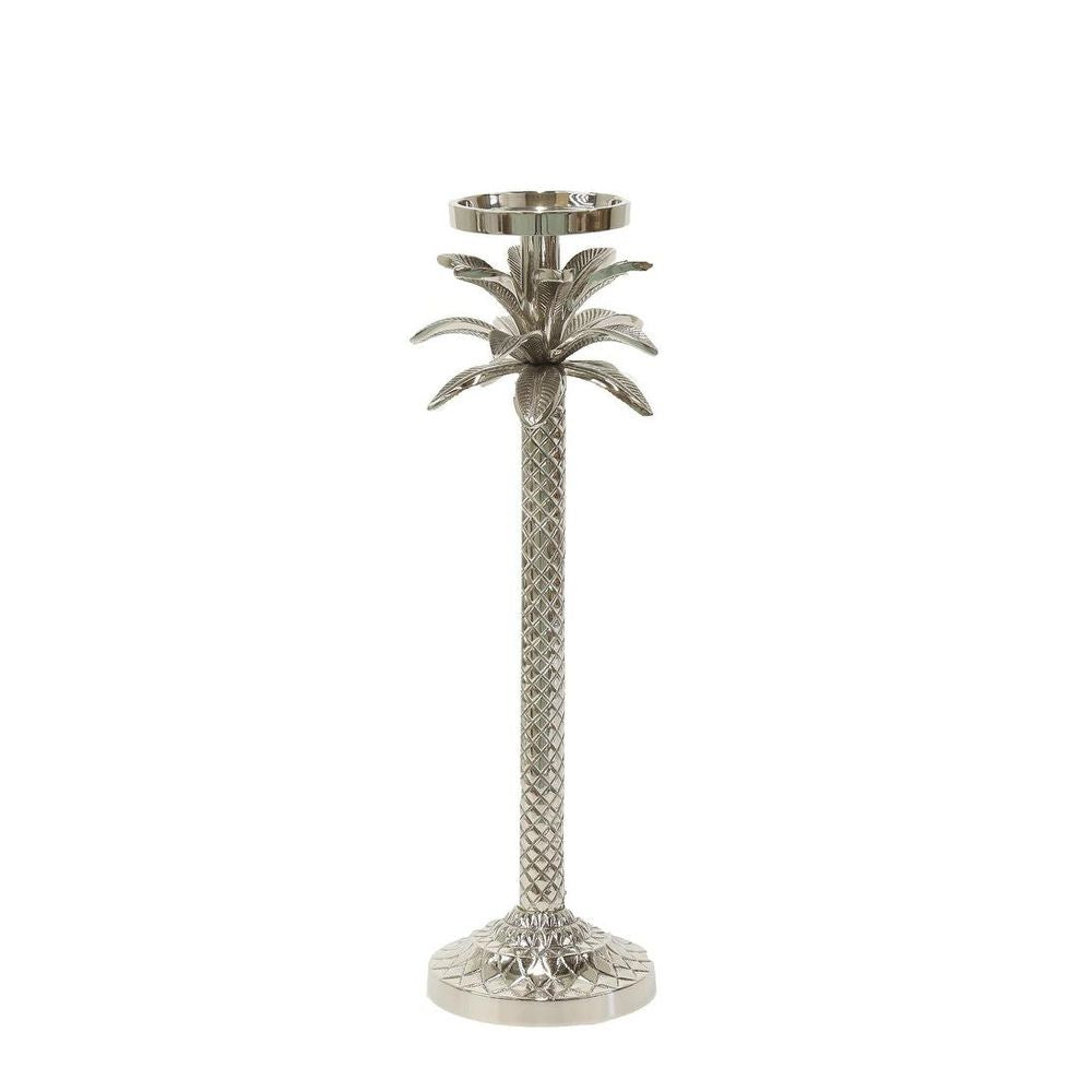 Raffles Palm Candle Stick Silver Medium