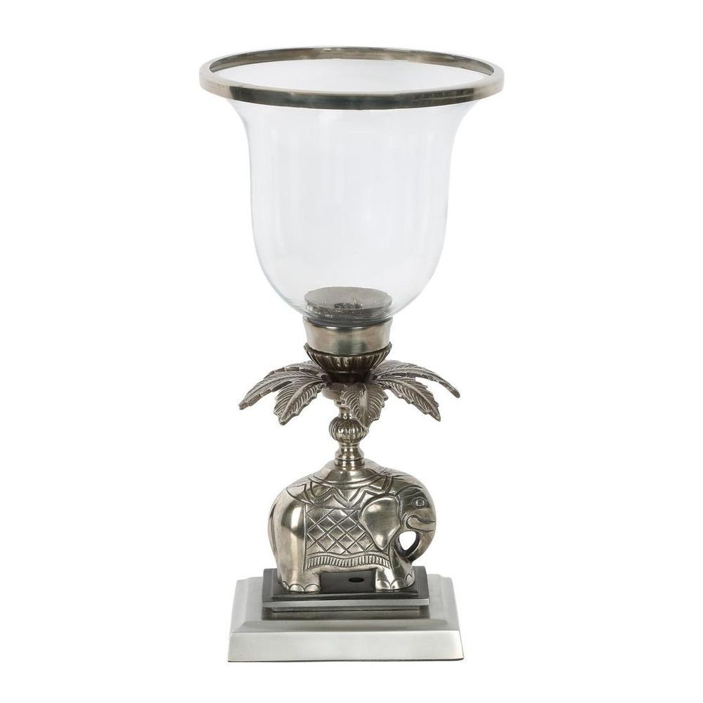Sabu Hurricane Candle Holder Vase Silver