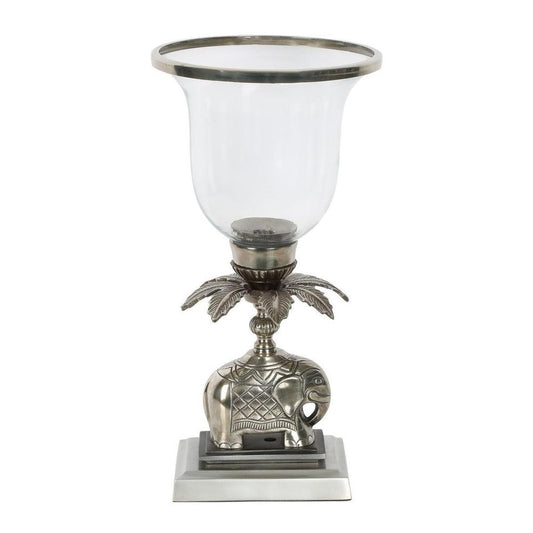 Sabu Hurricane Candle Holder Vase Silver
