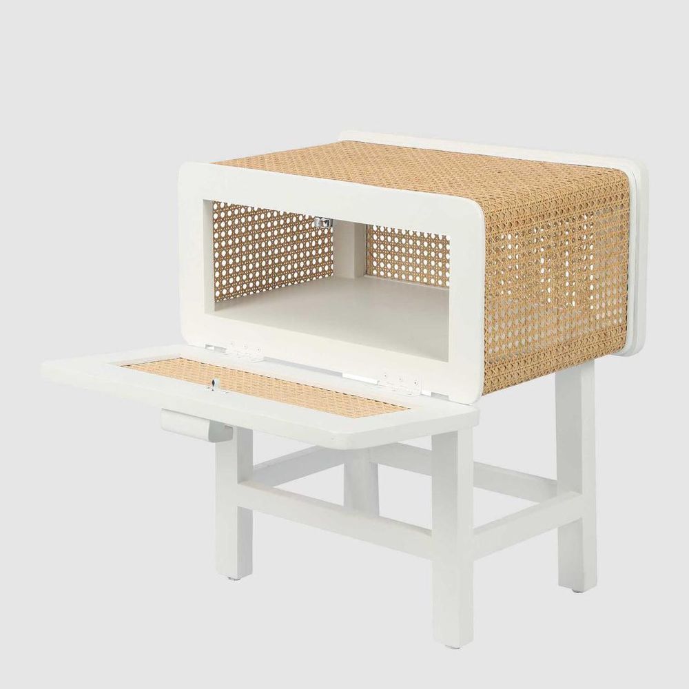 Zoe Bedside Table Chalk