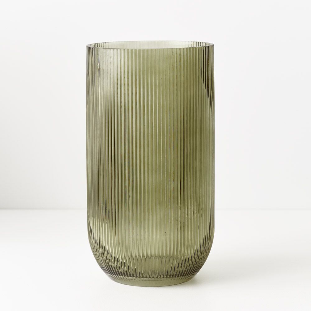Ripple Bell Vase - Olive Green
