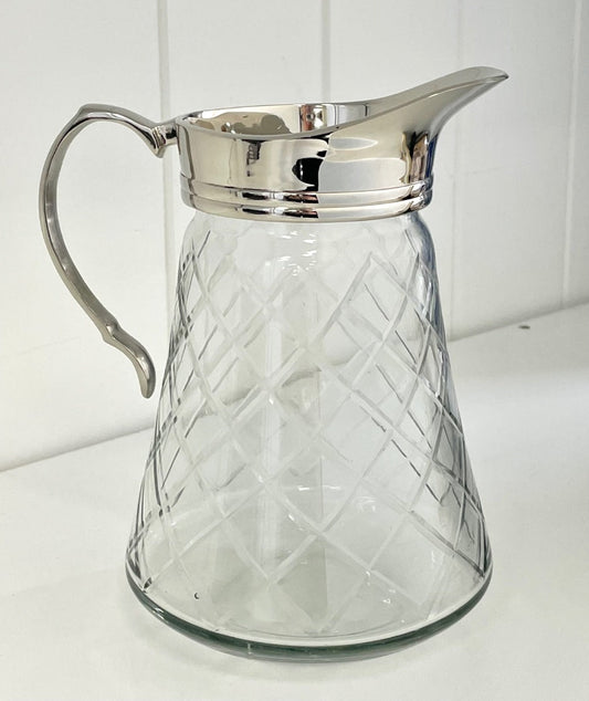 63A - Diamond Cut Gls Water Jug 19Cm 925Ml