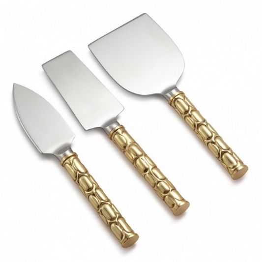 34P - Set 3 Brass Cheese Set Xx Handle