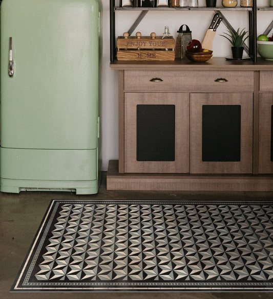 Rock Star Silver Antique Vinyl Rug