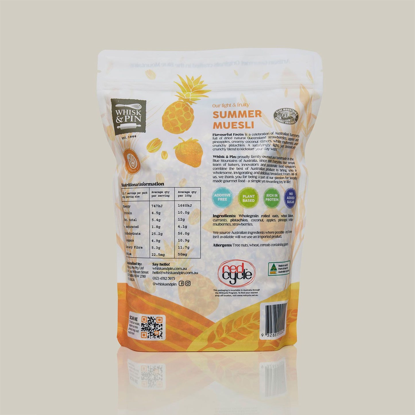 Whisk & Pin Summer Muesli 525g Back