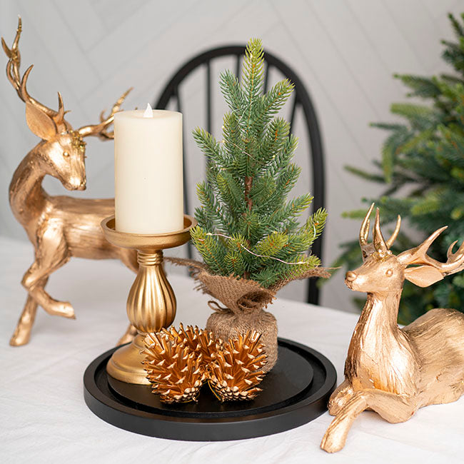 Pine Burlap Jute Table Top Tree Green (36cmH)