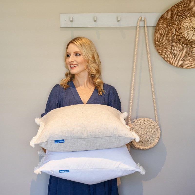 Pelican Linen Fringe Cushion Cover 55 cm by 55 
cm