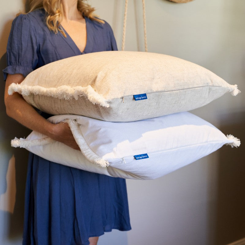 Pelican Linen Fringe Cushion Cover 55 cm by 55 
cm