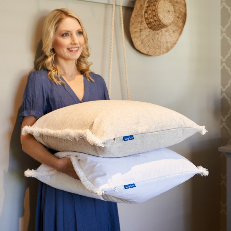 Pelican Linen Fringe Cushion Cover 55 cm by 55 
cm