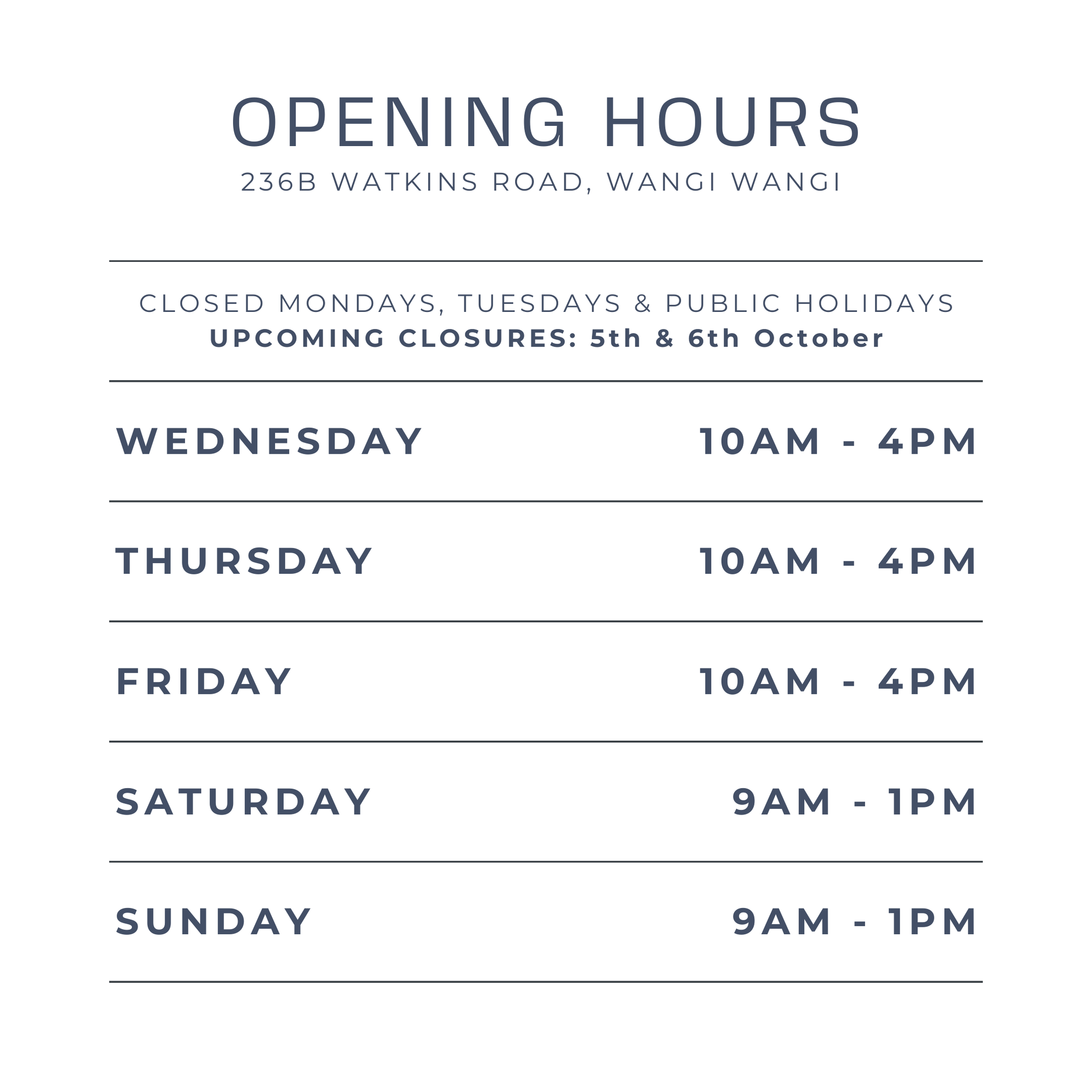 Opening Hours • Update