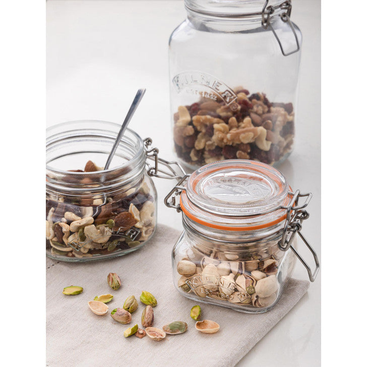 Square Clip Top Jar, 250ml / 9 x 8.5cm