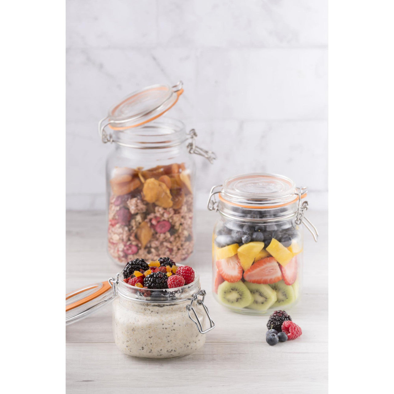 Square Clip Top Jar, 500ml