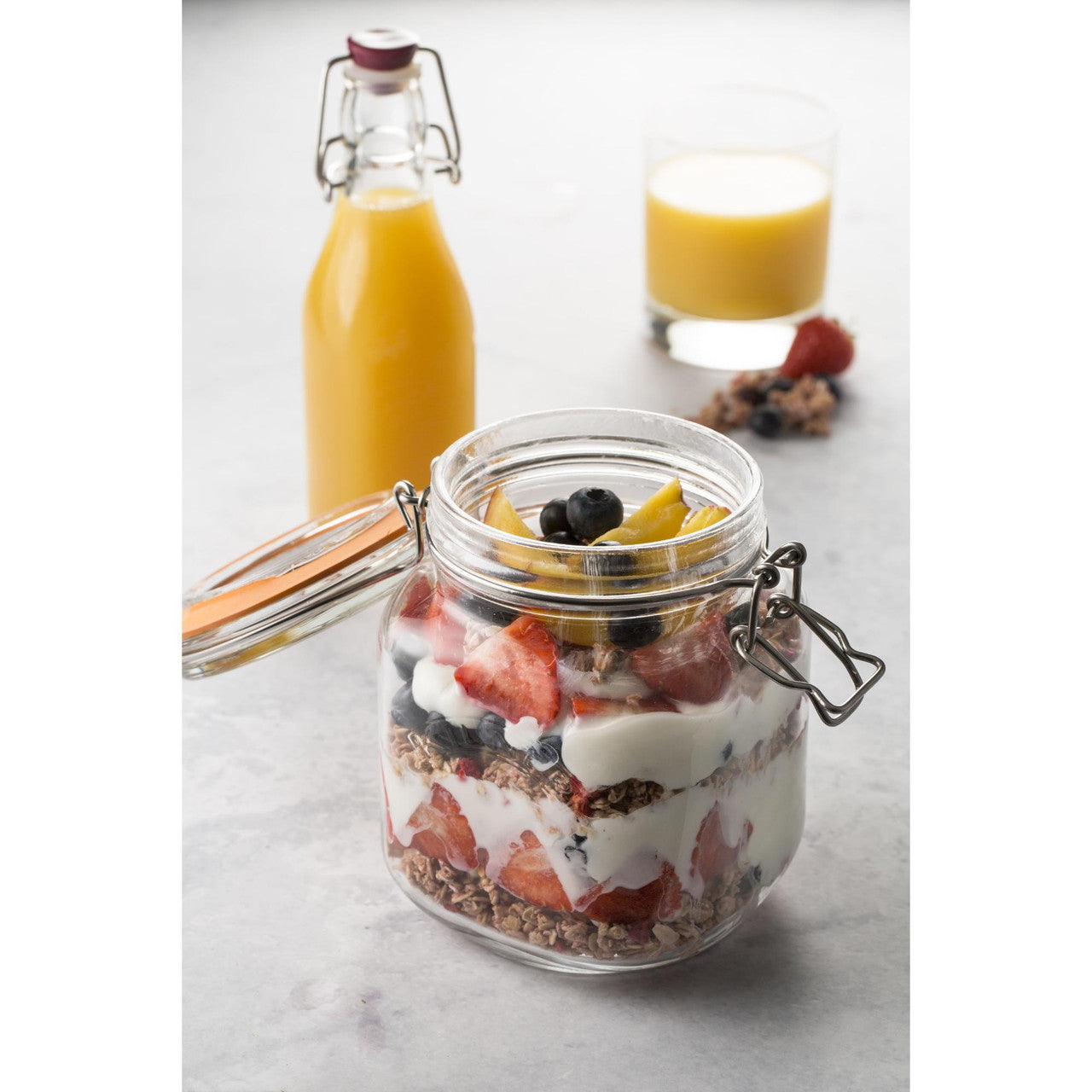 Square Clip Top Jar - 1 Litre