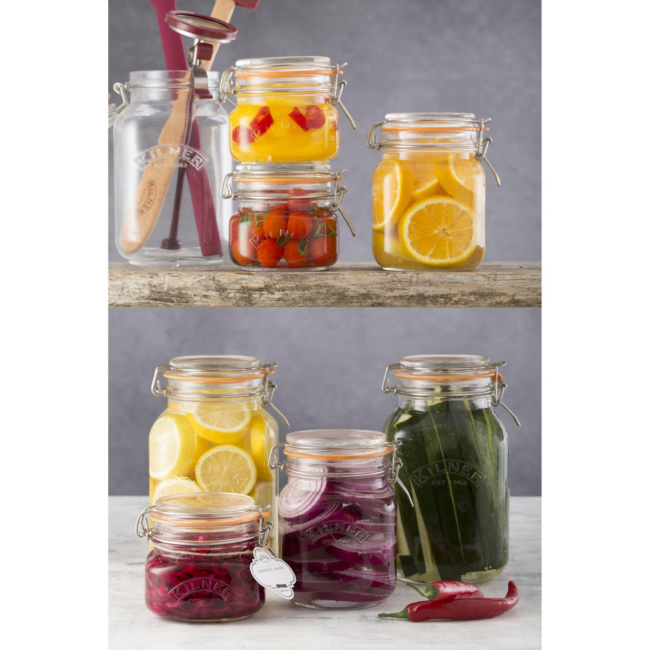 Square Clip Top Jar, 2 Litre
