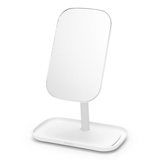 Mirror with Storage Tray - White