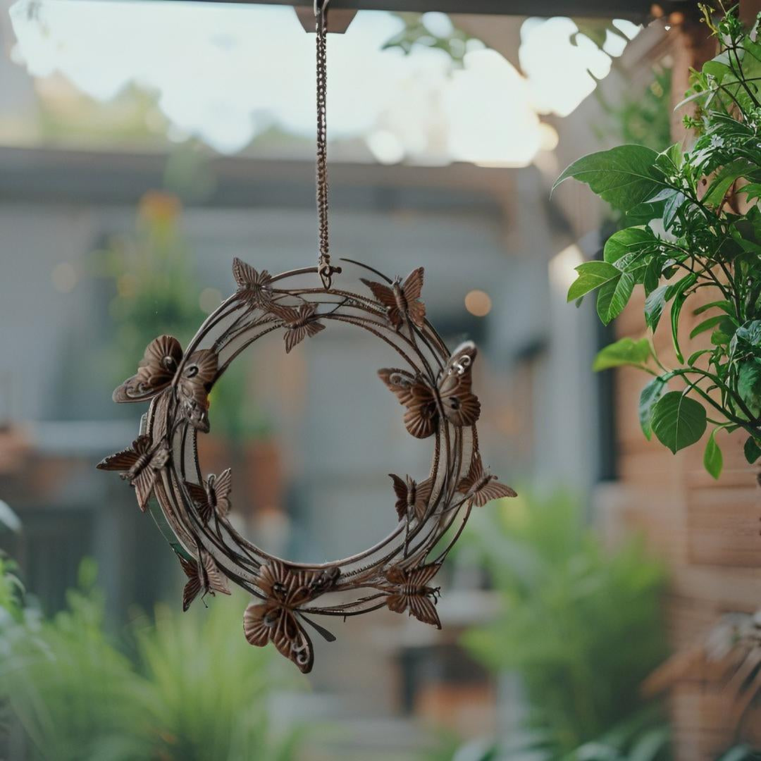 Hanging Circle of Butterflies on Chain 36.5x2x36.5cm-75cm