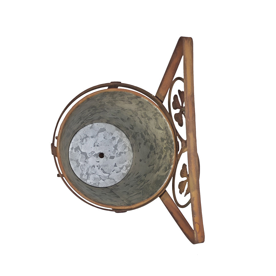 Arty Owl w/Galvanised Potplanter 18.5x15x23cm