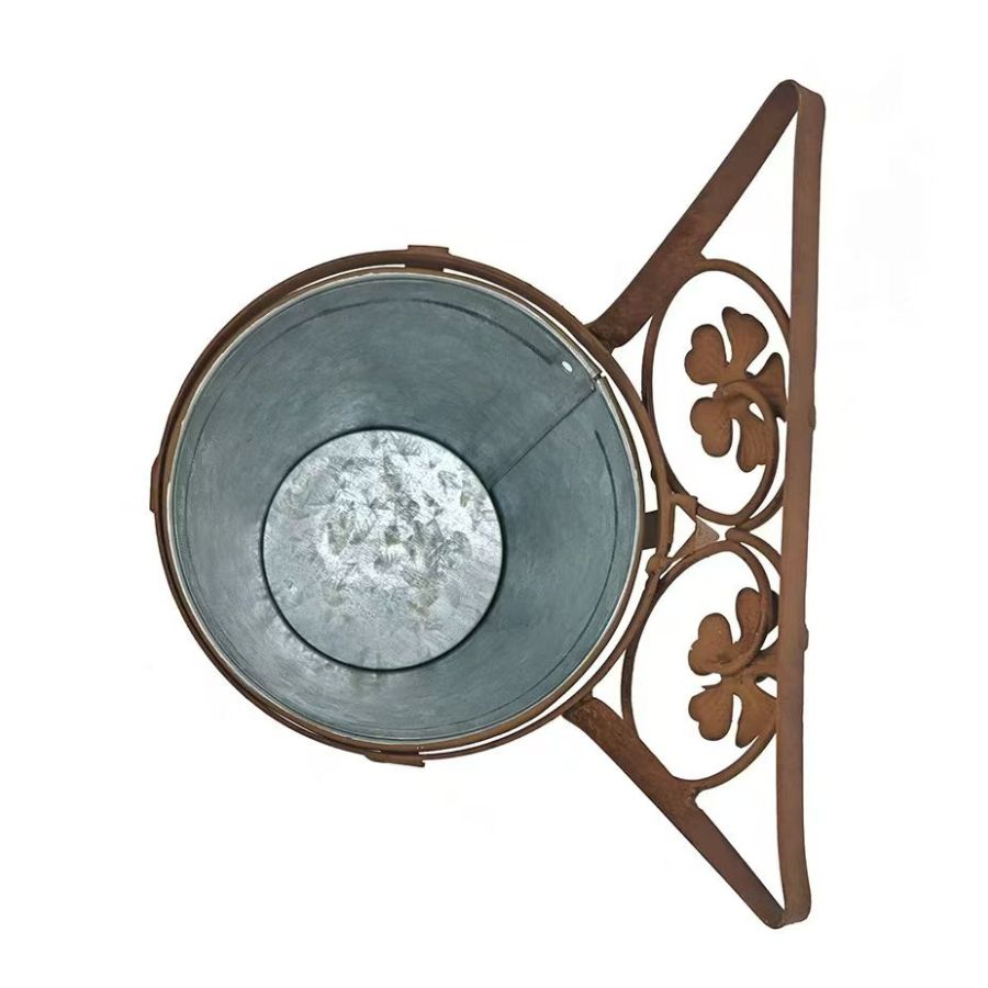 Arty Owl w/Galvanised Potplanter 18.5x15x23cm