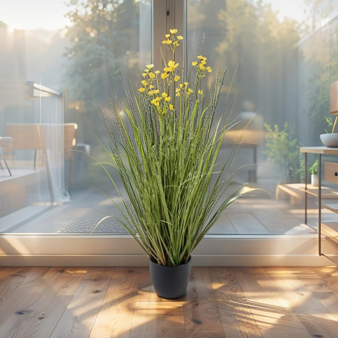 Potted Artificial Grassy Spring Wildflower 50x50x85cm