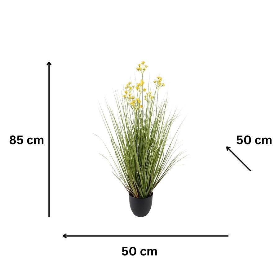 Potted Artificial Grassy Spring Wildflower 50x50x85cm