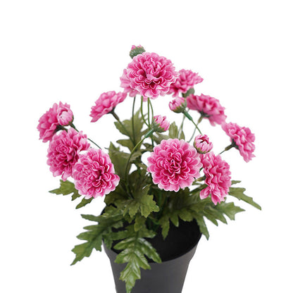 Potted Artifical Pink 'Mum' Chrysanthemum 20z20x27cm