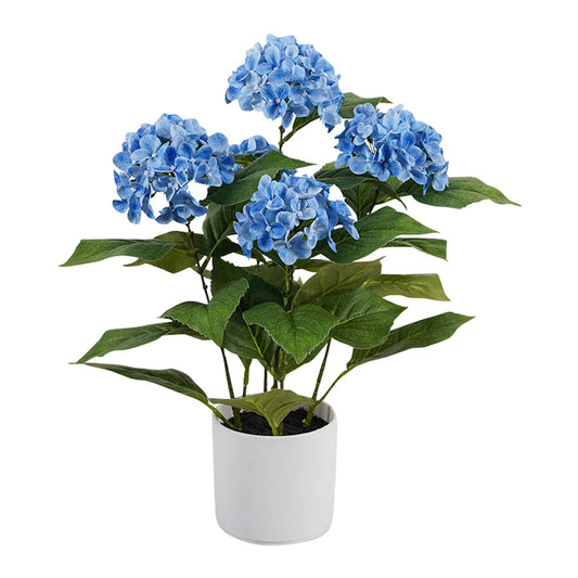 Potted Artificial Blue Hydrangea 35x35x50cm