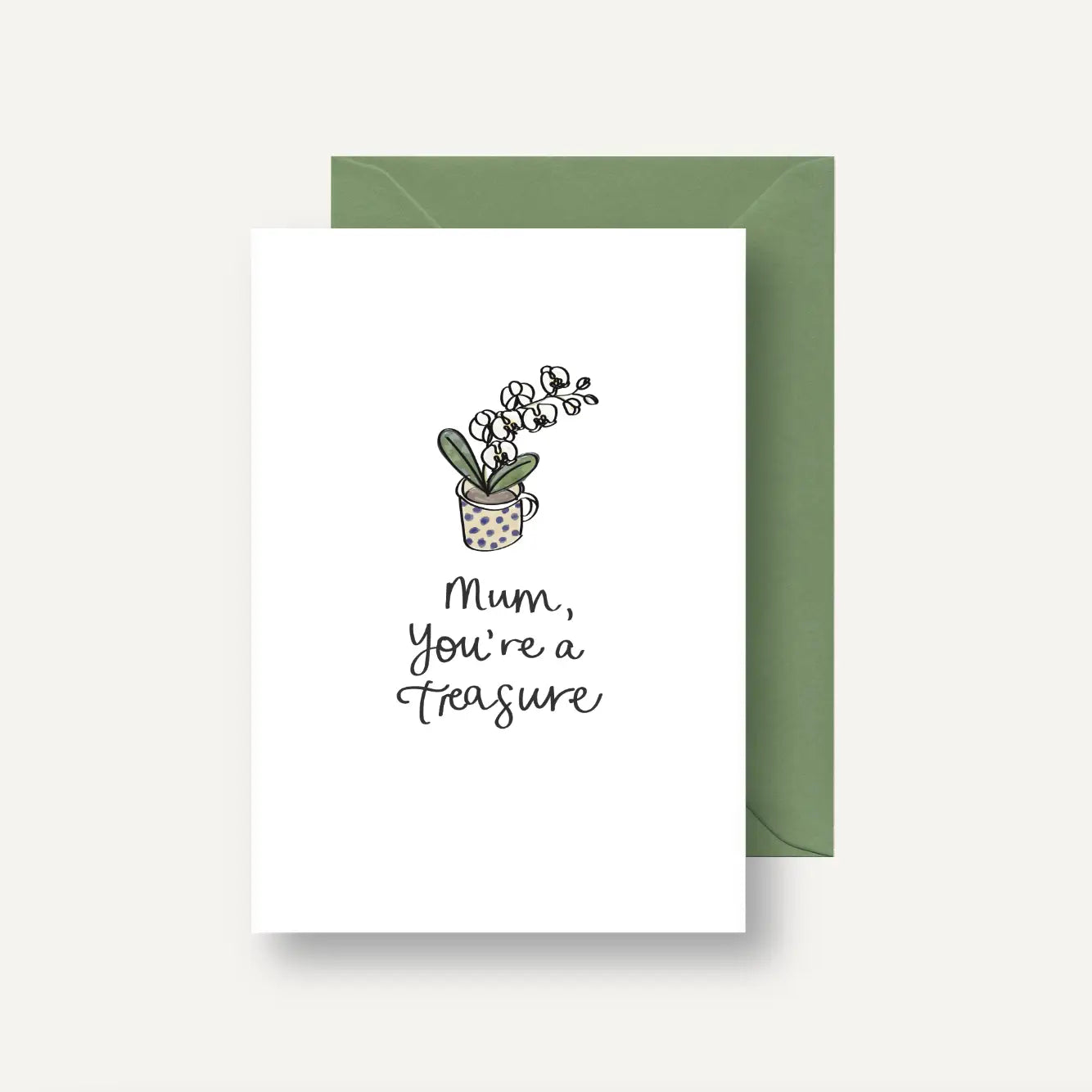 Mum, You're A Treasure - Potted Orchid Card