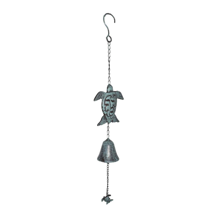Hanging Turtles w/Cast Iron Bell 14.5x7.5x62cm