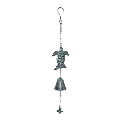 Hanging Turtles w/Cast Iron Bell 14.5x7.5x62cm