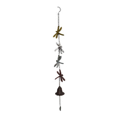 Hanging 4 Dragonflies w/Cast Iron Bell 8x8x84cm