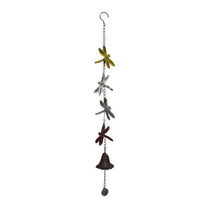 Hanging 4 Dragonflies w/Cast Iron Bell 8x8x84cm