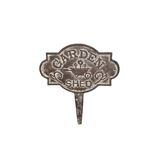 Garden Shed' Cast Iron Stake 24x0.5x29cm