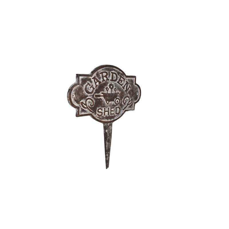 Garden Shed' Cast Iron Stake 24x0.5x29cm