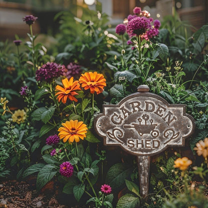 Garden Shed' Cast Iron Stake 24x0.5x29cm